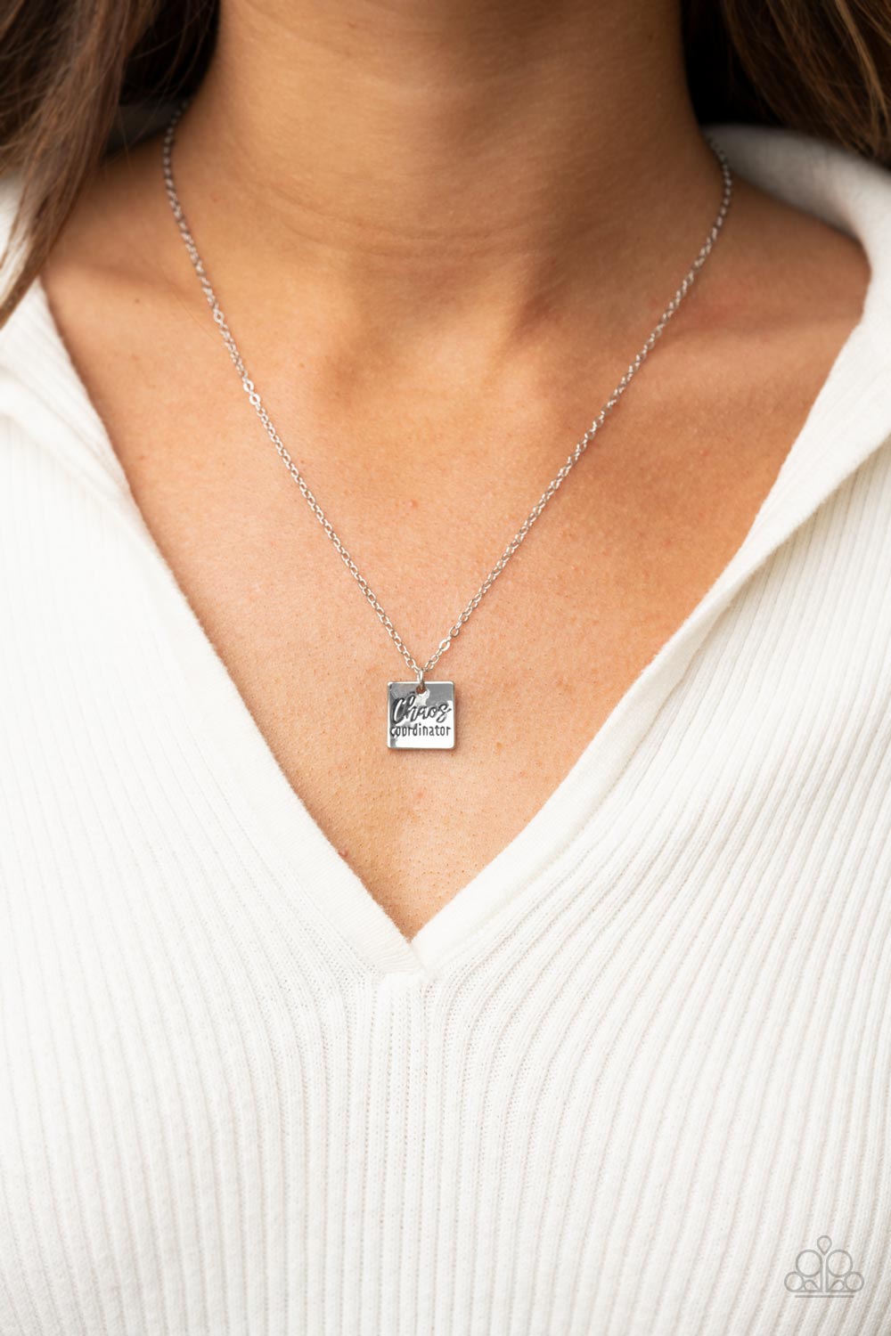 Chaos Coordinator - Silver Necklace - Paparazzi - Dare2bdazzlin N Jewelry