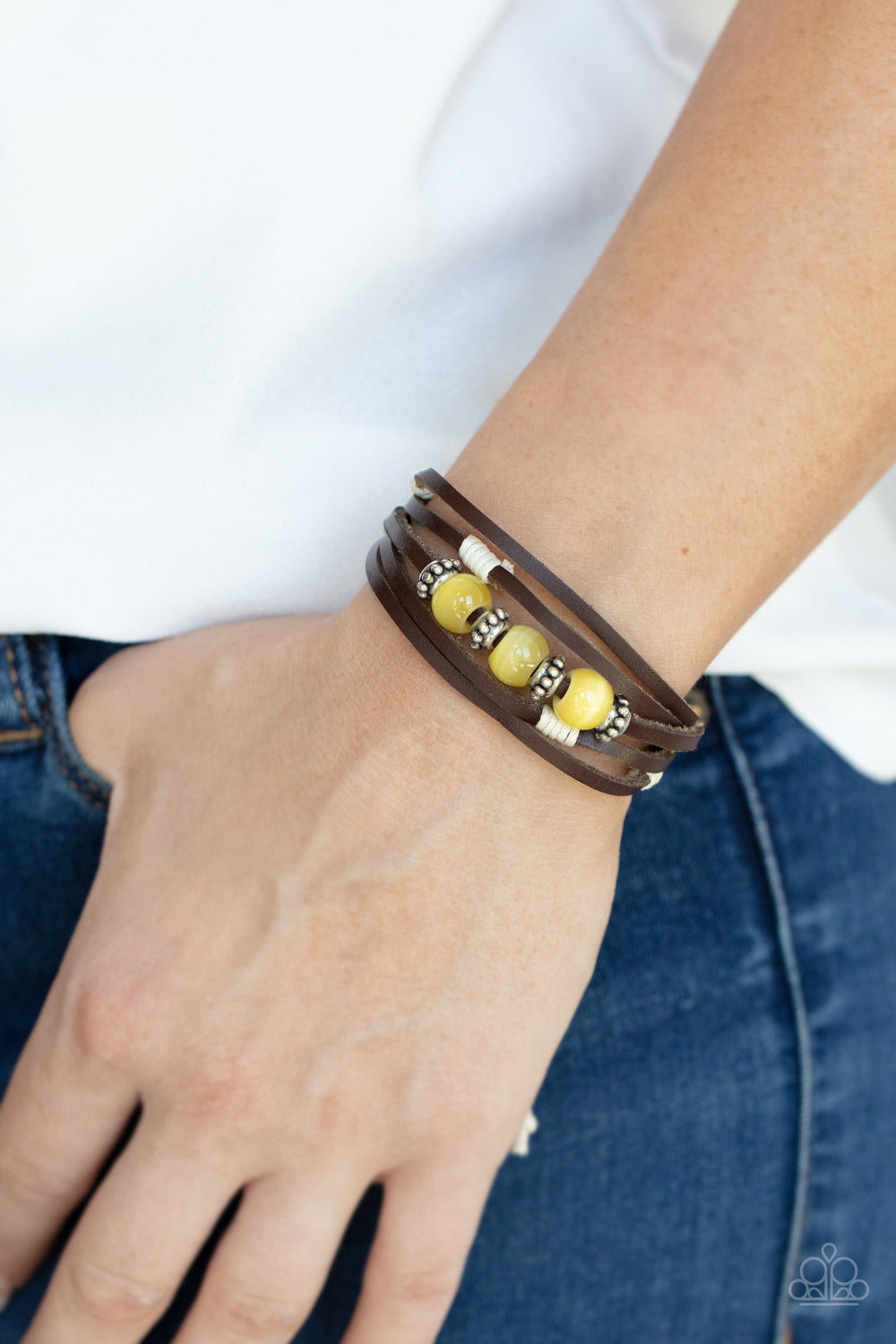 Homespun Radiance - Yellow Urban Bracelet - Paparazzi - Dare2bdazzlin N Jewelry