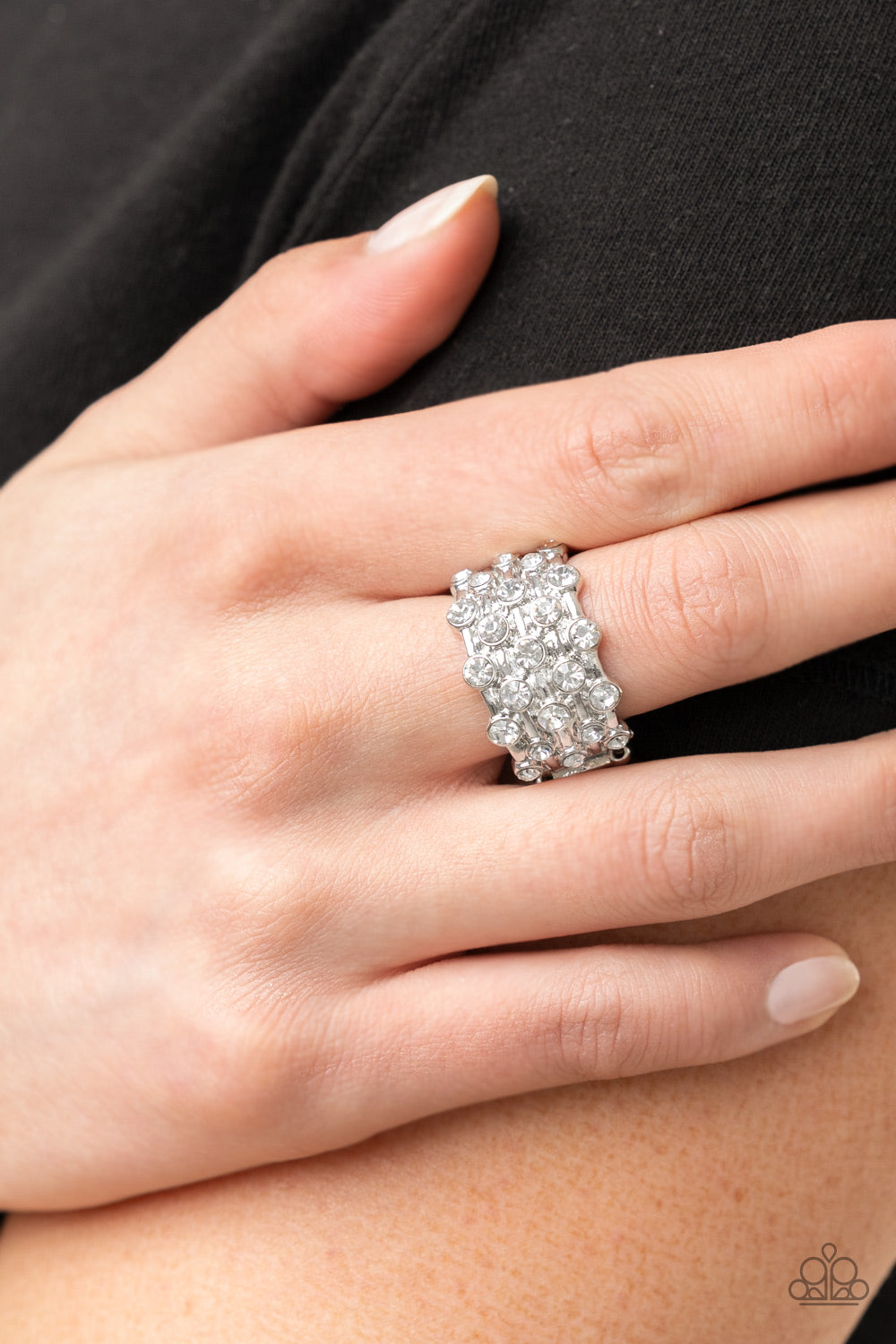 Metro Motivation - White Ring - Paparazzi - Dare2bdazzlin N Jewelry