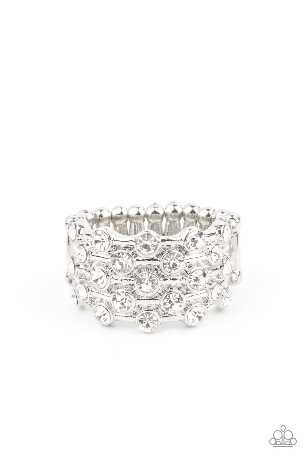 Metro Motivation - White Ring - Paparazzi - Dare2bdazzlin N Jewelry