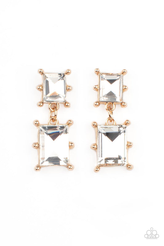 Cosmic Queen - Gold Earring - Paparazzi - Dare2bdazzlin N Jewelry