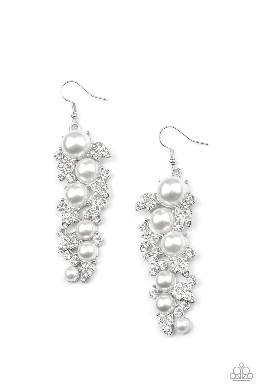 The Party Has Arrived - White  Earring - Paparazzi - Dare2bdazzlin N Jewelry