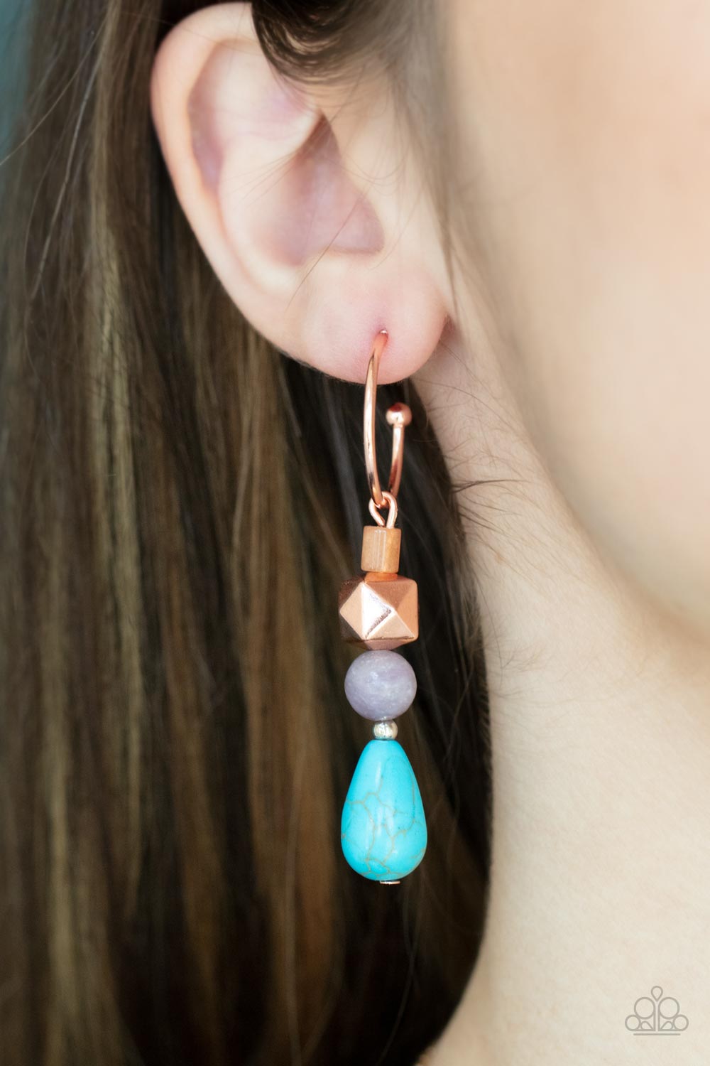 Boulevard Stroll - Copper Earring - Paparazzi - Dare2bdazzlin N Jewelry