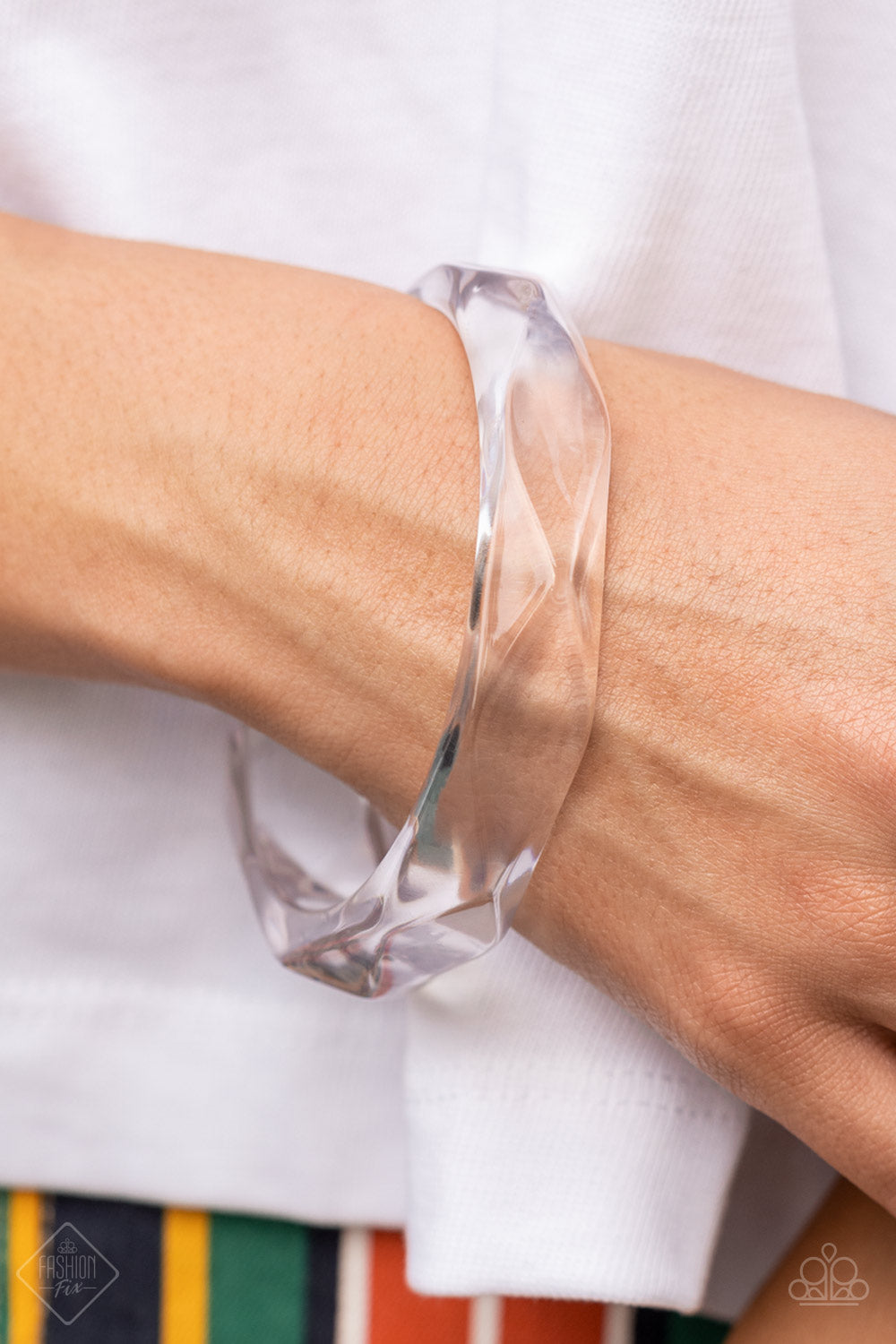 Clear-Cut Couture - White Bracelet - Paparazzi - Dare2bdazzlin N Jewelry