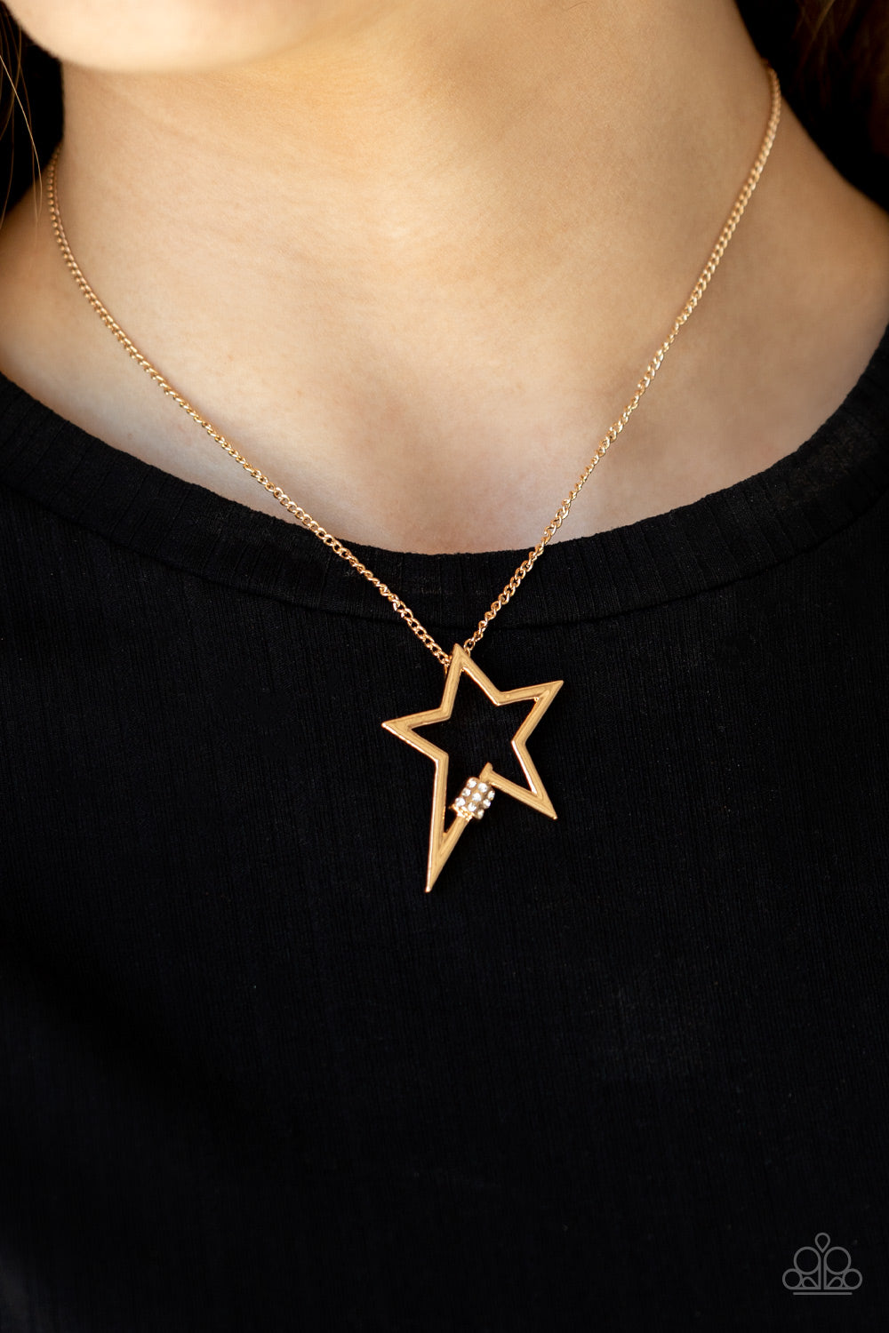 Light Up The Sky - Gold Necklace - Paparazzi - Dare2bdazzlin N Jewelry