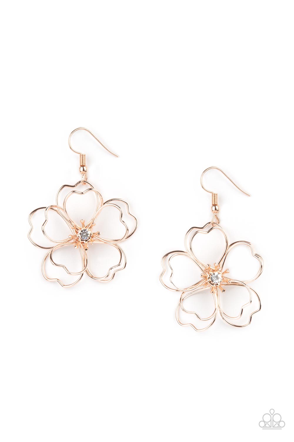 Petal Power - Rose Gold Earring - Paparazzi - Dare2bdazzlin N Jewelry