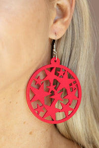 Cosmic Paradise - Red Earring - Paparazzi - Dare2bdazzlin N Jewelry