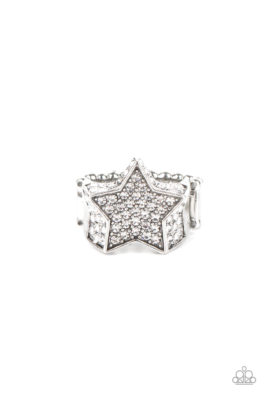 Here Come The Fireworks - White Ring - Paparazzi - Dare2bdazzlin N Jewelry