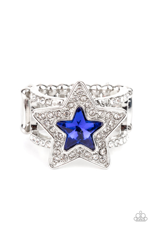 One Nation Under Sparkle - Blue Ring - Paparazzi - Dare2bdazzlin N Jewelry