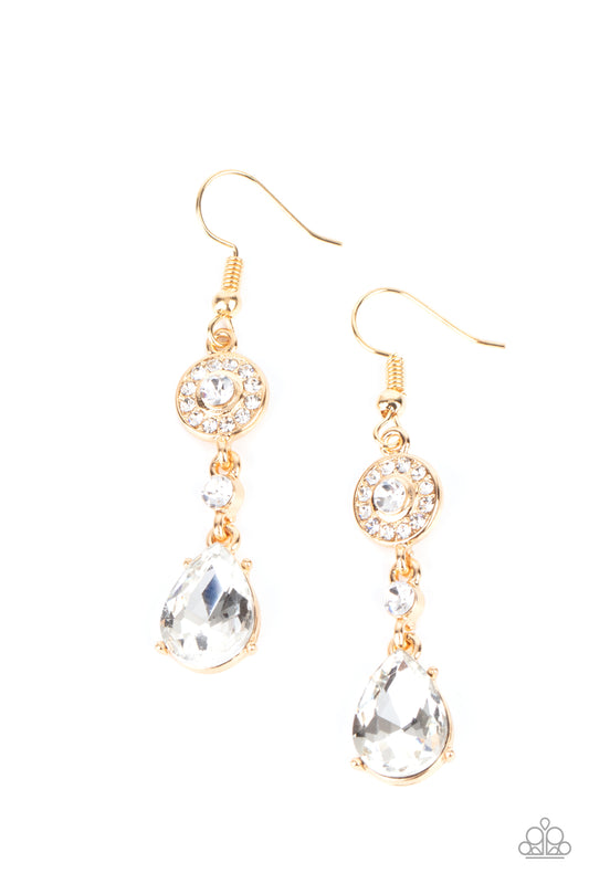 Graceful Glimmer - Gold Earring - Paparazzi - Dare2bdazzlin N Jewelry