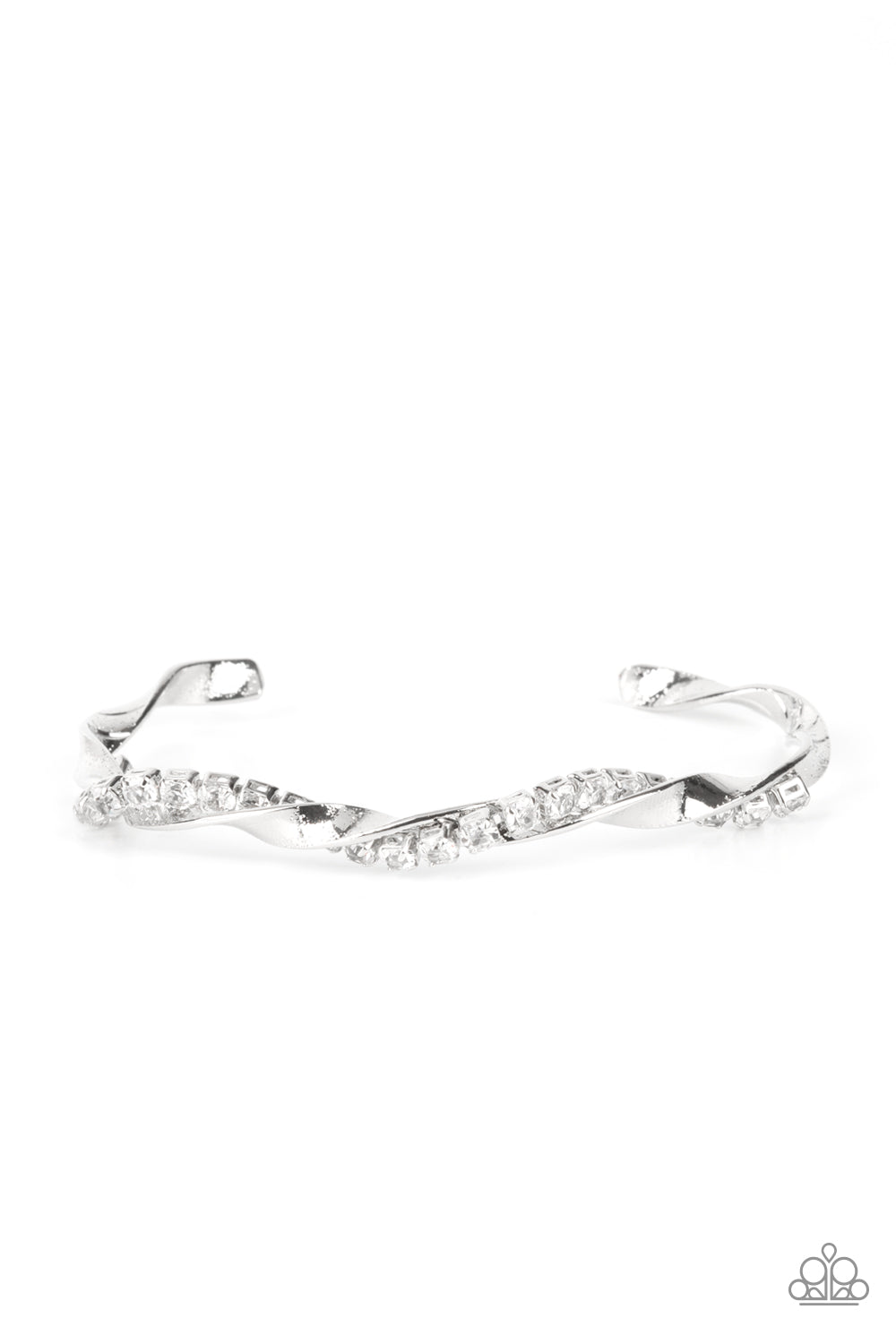 Twisted Twinkle - White Bracelet - Paparazzi - Dare2bdazzlin N Jewelry