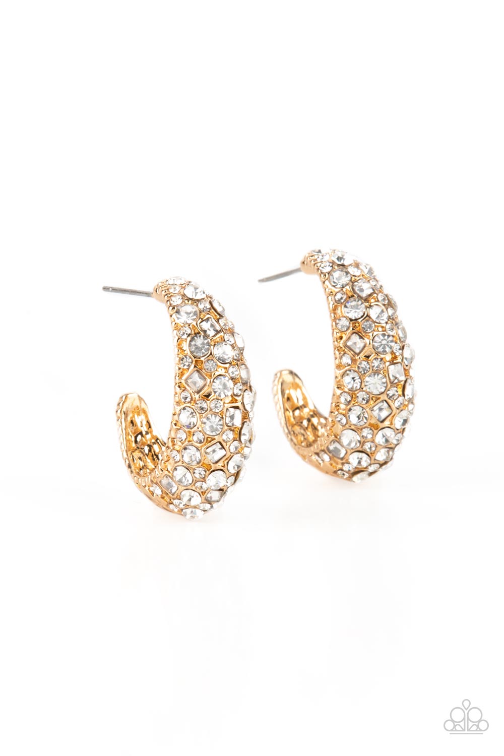Glamorously Glimmering - Gold Earring - Paparazzi - Dare2bdazzlin N Jewelry