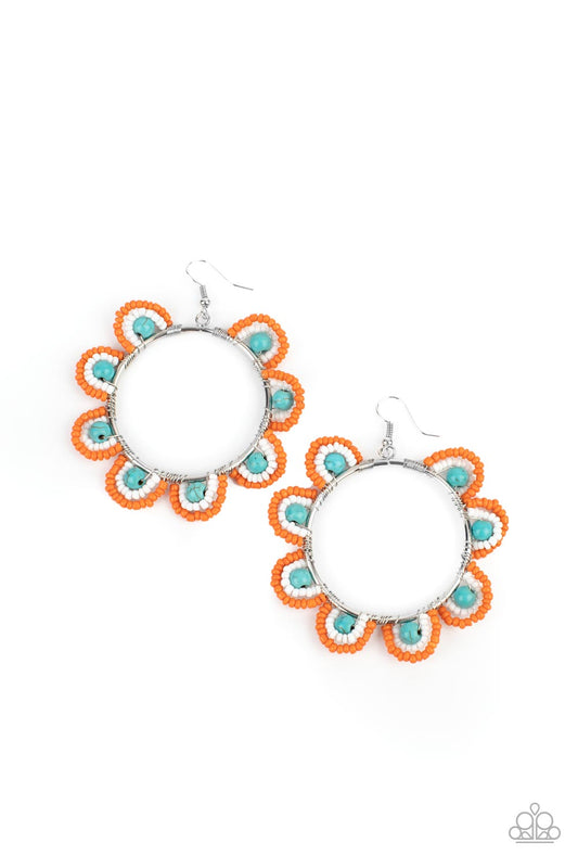 Groovy Gardens - Blue Earring - Paparazzi - Dare2bdazzlin N Jewelry