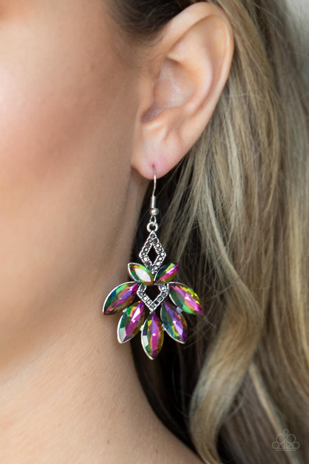 Galaxy Grandeur - Multi Earring - Paparazzi - Dare2bdazzlin N Jewelry