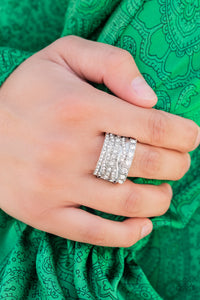 Exclusive Elegance - White Ring - Paparazzi - Dare2bdazzlin N Jewelry