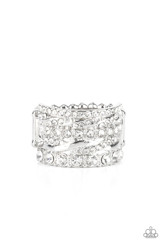 Exclusive Elegance - White Ring - Paparazzi - Dare2bdazzlin N Jewelry