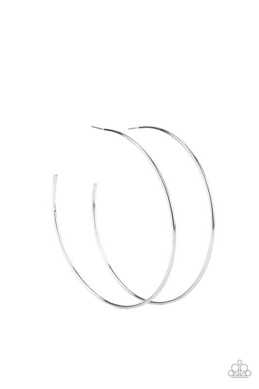 Colossal Couture - Silver Hoop Earring - Paparazzi - Dare2bdazzlin N Jewelry