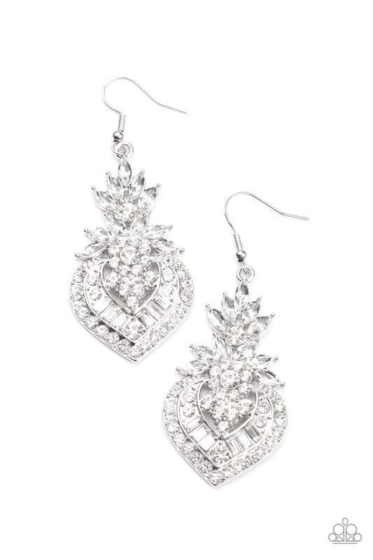 Royal Hustle - White Earring - Paparazzi - Dare2bdazzlin N Jewelry