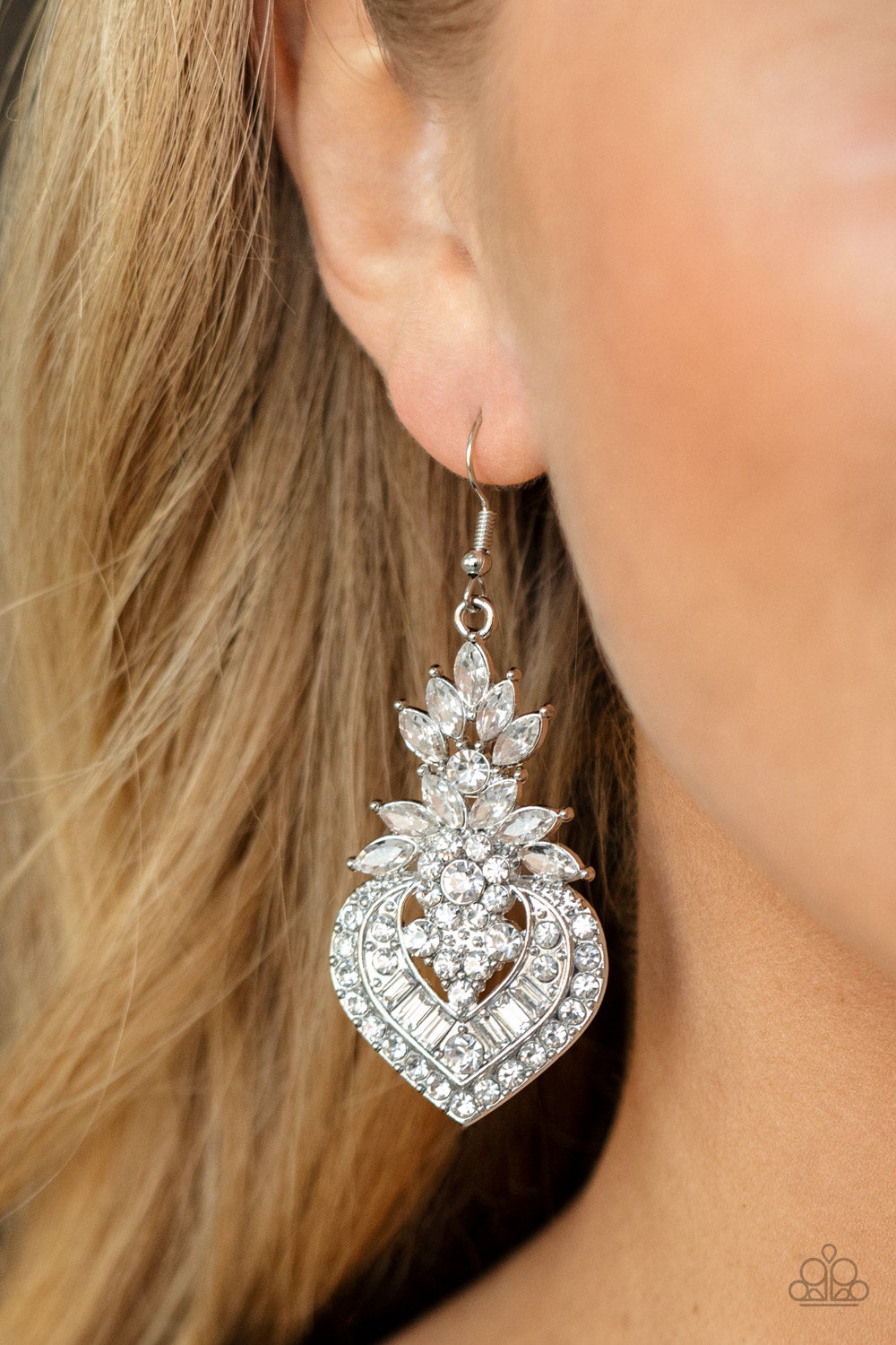 Royal Hustle - White Earring - Paparazzi - Dare2bdazzlin N Jewelry