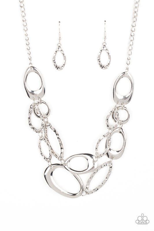 Game OVAL - Silver Necklace - Paparazzi - Dare2bdazzlin N Jewelry