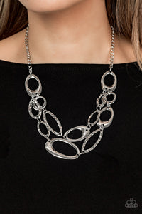 Game OVAL - Silver Necklace - Paparazzi - Dare2bdazzlin N Jewelry