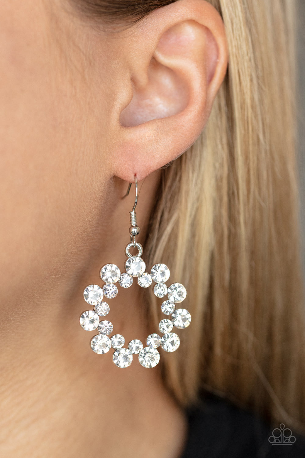 Champagne Bubbles - White Earring - Paparazzi - Dare2bdazzlin N Jewelry