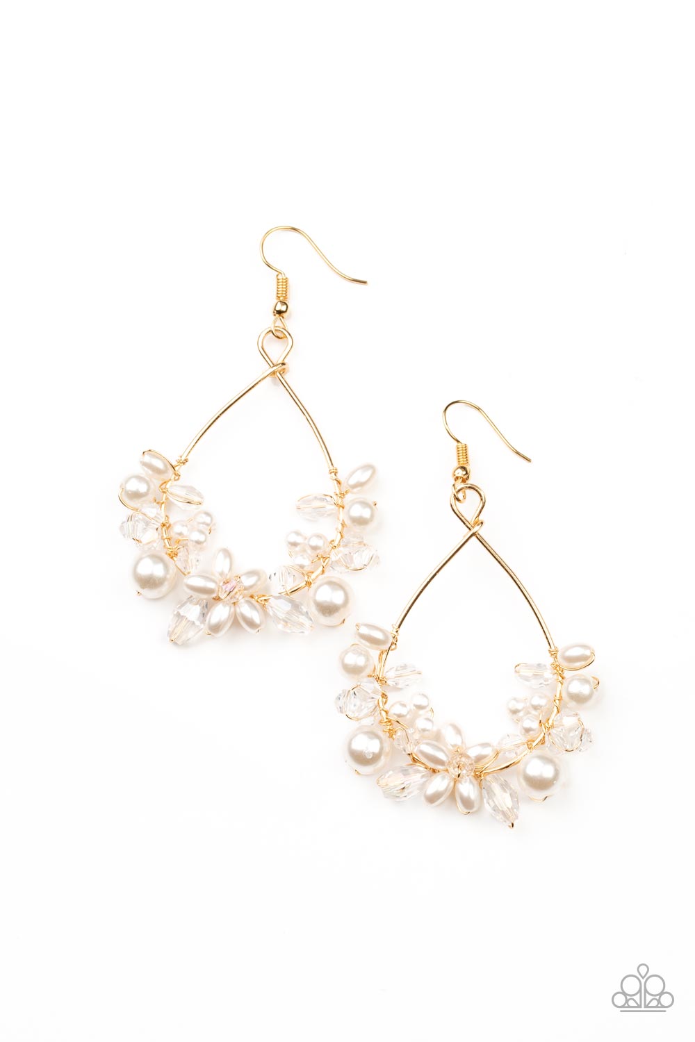 Marina Banquet - Gold Earring - Paparazzi - Dare2bdazzlin N Jewelry