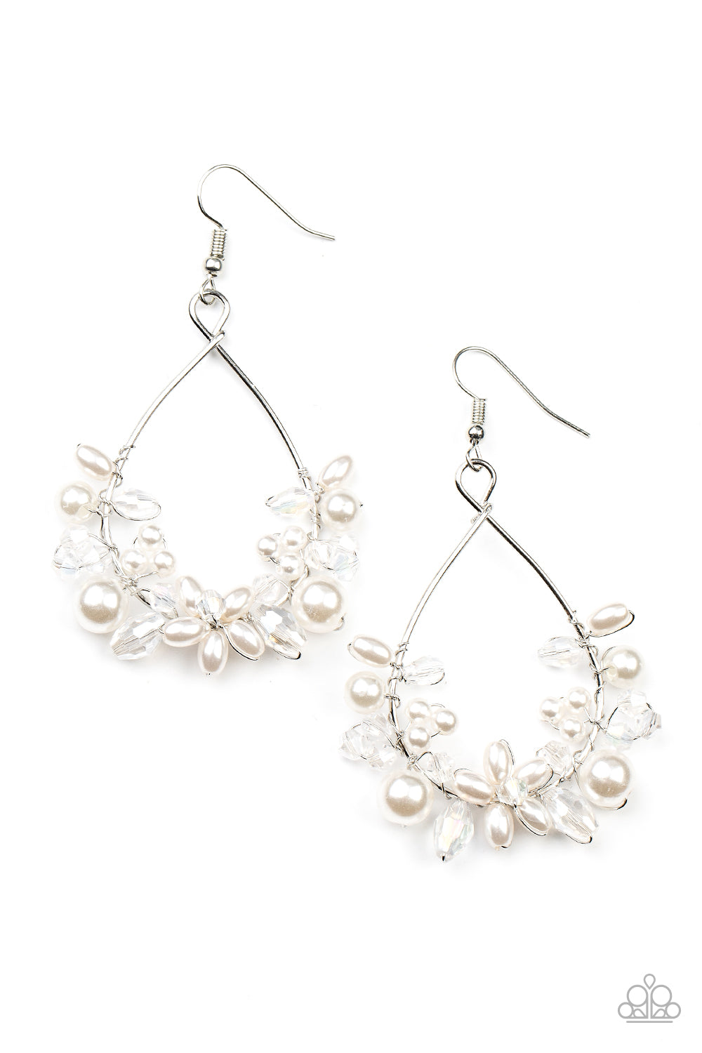 Marina Banquet - White Earring - Paparazzi - Dare2bdazzlin N Jewelry