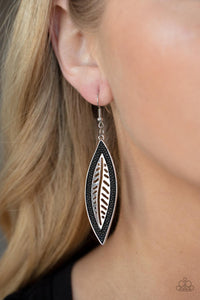 Leather Lagoon - Black Earring - Paparazzi - Dare2bdazzlin N Jewelry