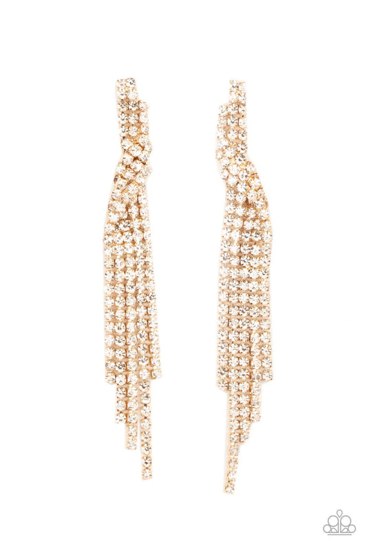 Cosmic Candescence - Gold Earring - Paparazzi - Dare2bdazzlin N Jewelry