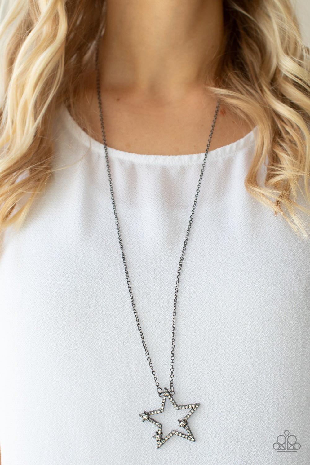 I Pledge Allegiance to the Sparkle - Black Necklace - Paparazzi - Dare2bdazzlin N Jewelry