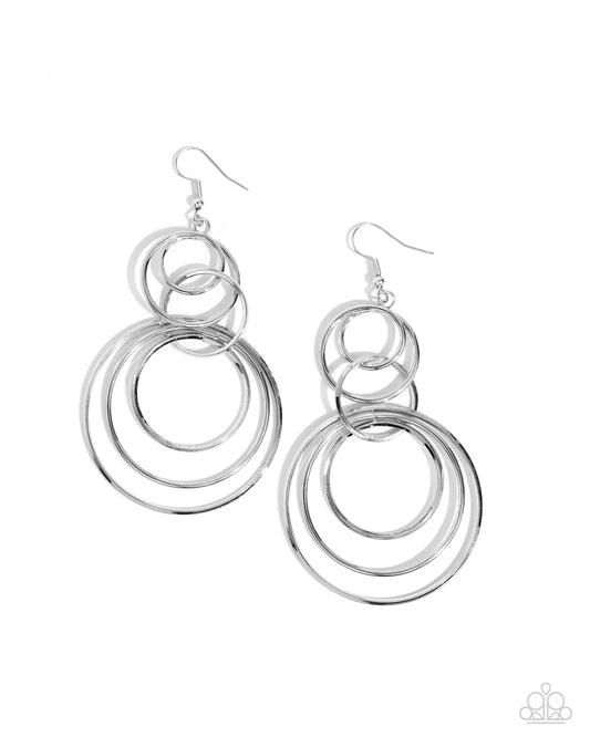 Disorienting Demure - Silver Earring - Paparazzi - Dare2bdazzlin N Jewelry