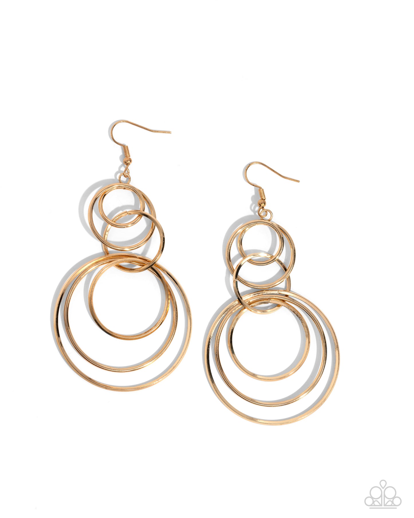 Disorienting Demure - Gold Earring - Paparazzi - Dare2bdazzlin N Jewelry