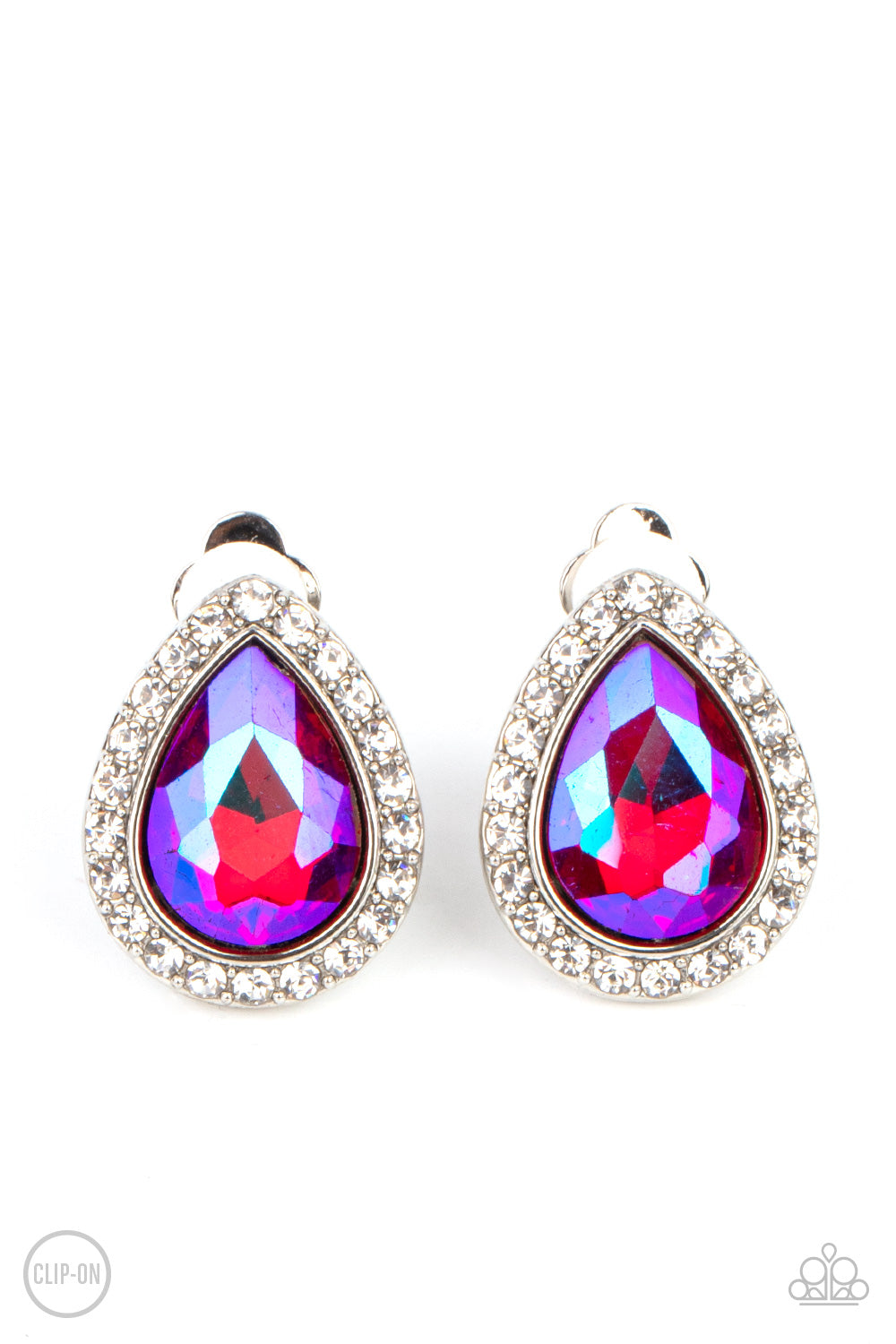 Cosmic Castles - Pink Clip-On Earring - Paparazzi - Dare2bdazzlin N Jewelry