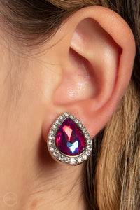 Cosmic Castles - Pink Clip-On Earring - Paparazzi - Dare2bdazzlin N Jewelry