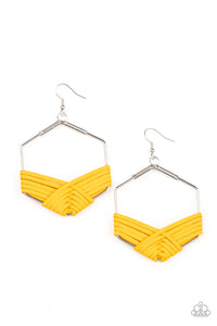 Suede Solstice - Yellow Earring - Paparazzi - Dare2bdazzlin N Jewelry