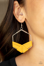 Load image into Gallery viewer, Suede Solstice - Yellow Earring - Paparazzi - Dare2bdazzlin N Jewelry
