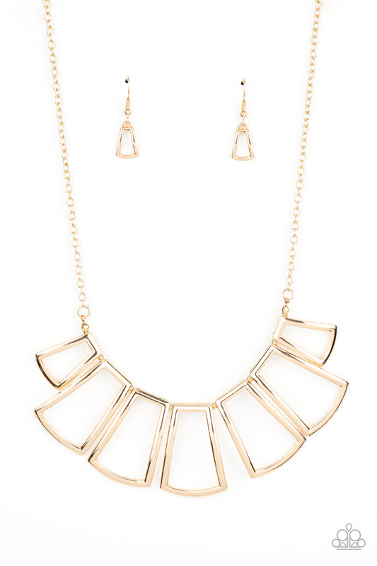 Full-Fledged Framed - Gold Necklace - Paparazzi - Dare2bdazzlin N Jewelry