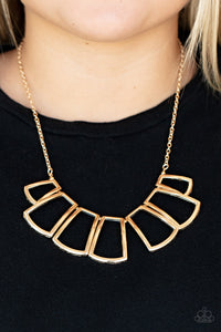Full-Fledged Framed - Gold Necklace - Paparazzi - Dare2bdazzlin N Jewelry