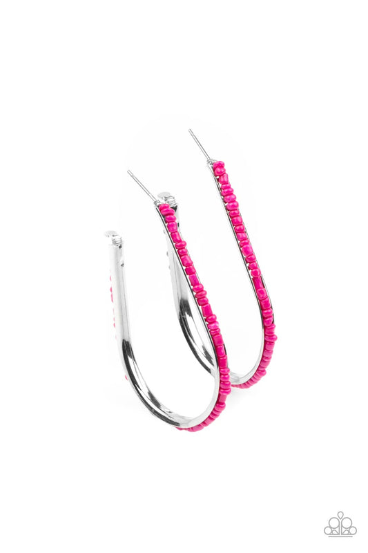 Beaded Bauble - Pink Earring - Paparazzi - Dare2bdazzlin N Jewelry
