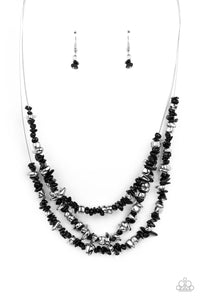 Placid Pebbles - Black Necklace - Paparazzi - Dare2bdazzlin N Jewelry