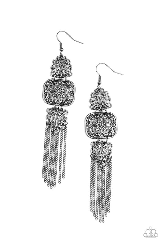 Eastern Elegance - Black Earring - Paparazzi - Dare2bdazzlin N Jewelry