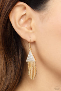 Pyramid SHEEN - Gold Earring - Paparazzi - Dare2bdazzlin N Jewelry