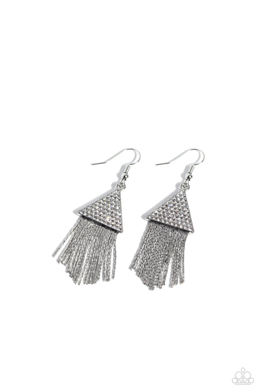 Pyramid SHEEN - White Earring - Paparazzi - Dare2bdazzlin N Jewelry