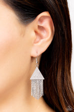 Load image into Gallery viewer, Pyramid SHEEN - White Earring - Paparazzi - Dare2bdazzlin N Jewelry
