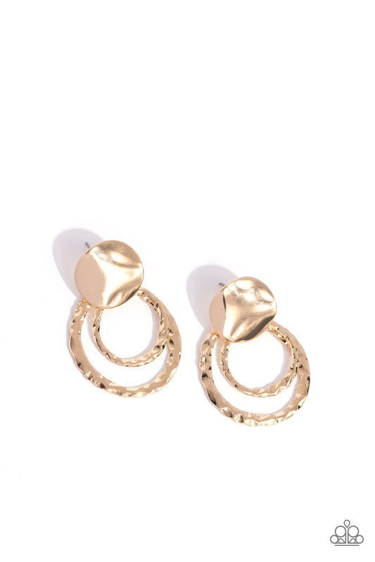 Ancient Arts - Gold Earring - Paparazzi - Dare2bdazzlin N Jewelry