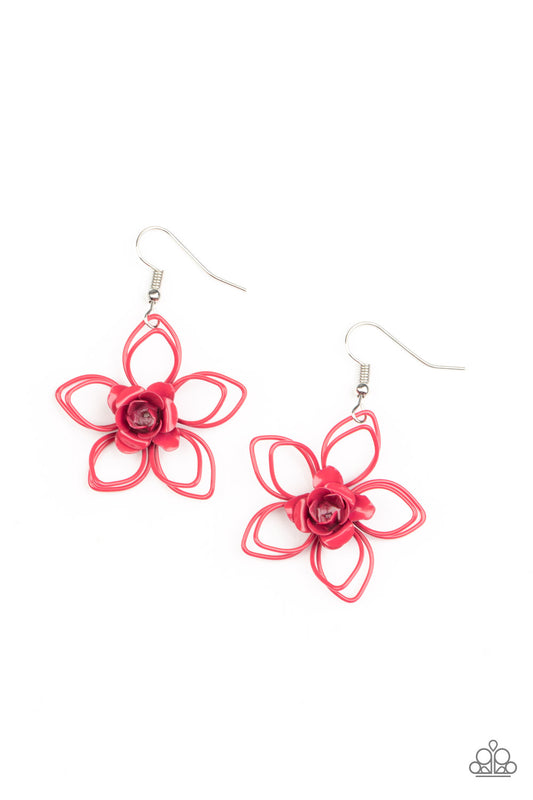 Botanical Bonanza - Pink Earring - Paparazzi - Dare2bdazzlin N Jewelry