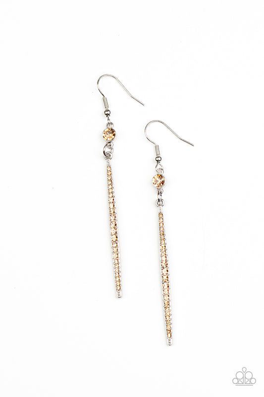 Skyscraping Shimmer - Brown Earring - Paparazzi - Dare2bdazzlin N Jewelry