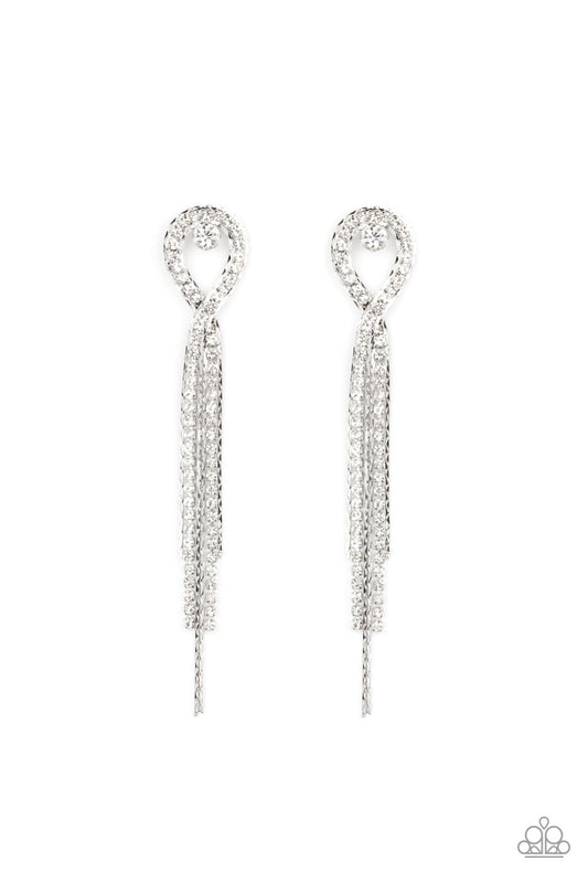 Luxury Lasso - White Earring - Paparazzi - Dare2bdazzlin N Jewelry