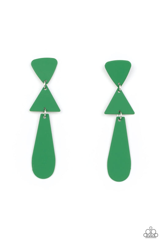 Retro Redux - Green Earring - Paparazzi - Dare2bdazzlin N Jewelry